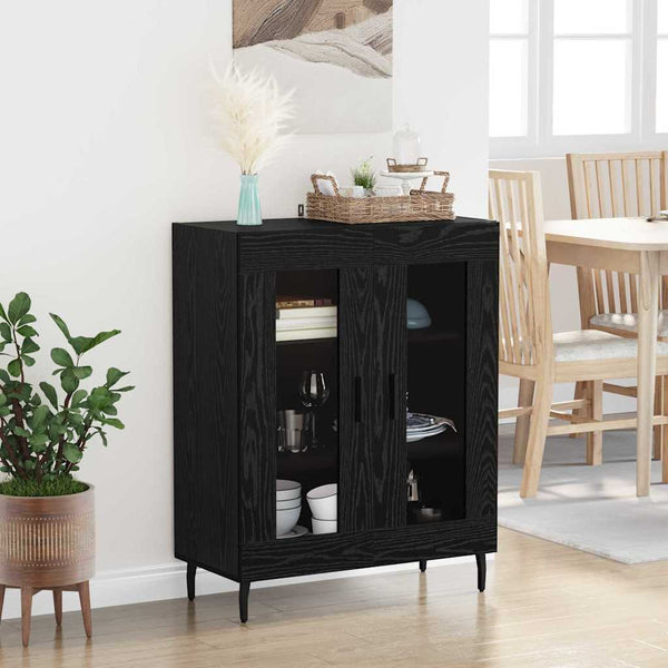 Sideboard Schwarz Eichenoptik 69,5 cm