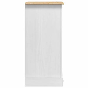 Weißer Nachttisch Kiefer Massivholz 53x39x84cm