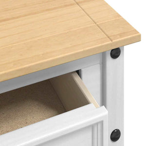 Weißer Beistelltisch Kiefer Massivholz 115cm