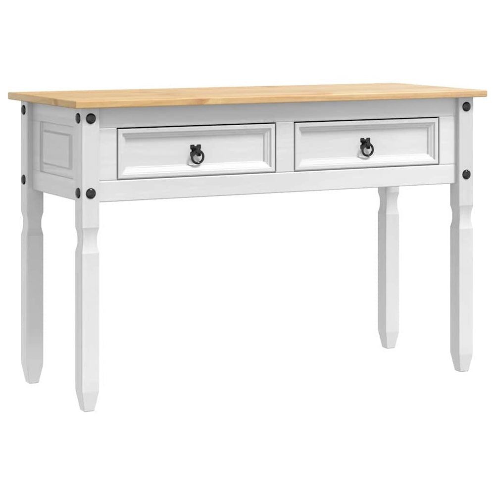 Weißer Beistelltisch Kiefer Massivholz 115cm