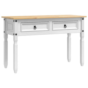 Weißer Beistelltisch Kiefer Massivholz 115cm