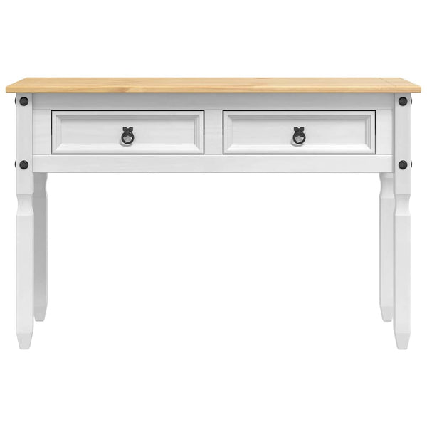 Weißer Beistelltisch Kiefer Massivholz 115cm