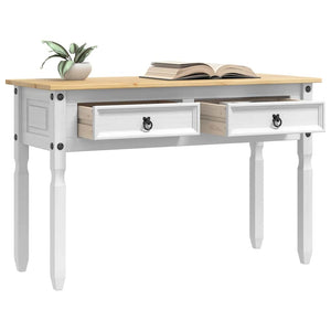 Weißer Beistelltisch Kiefer Massivholz 115cm