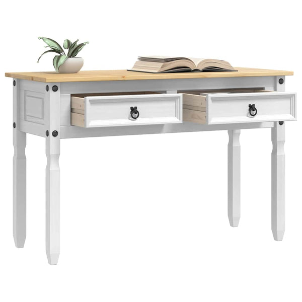 Weißer Beistelltisch Kiefer Massivholz 115cm