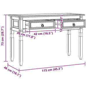 Weißer Beistelltisch Kiefer Massivholz 115cm