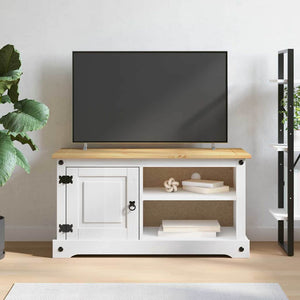Weißer TV-Schrank Corona aus Kiefernholz
