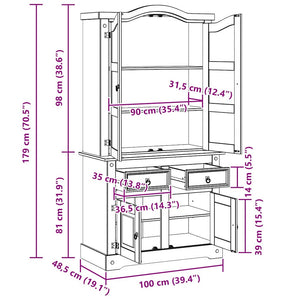 Weißes Kiefer Sideboard 100cm