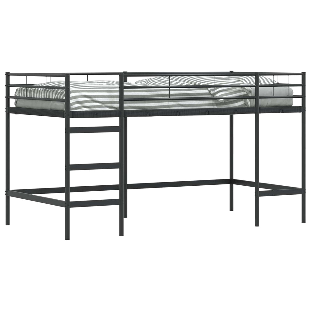 Schwarzes Kinder-Loftbett 79,5x200 cm