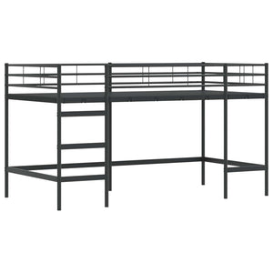Schwarzes Kinder-Loftbett 79,5x200 cm