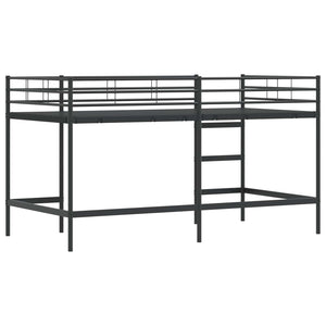 Schwarzes Kinder-Loftbett 79,5x200 cm