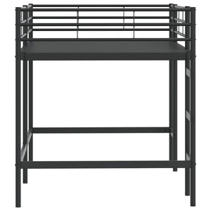 Schwarzes Kinder-Loftbett 79,5x200 cm
