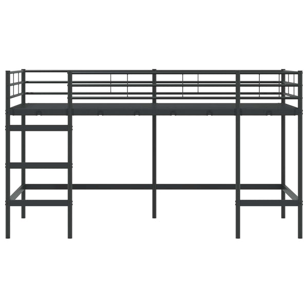 Schwarzes Kinder-Loftbett 90x200 cm