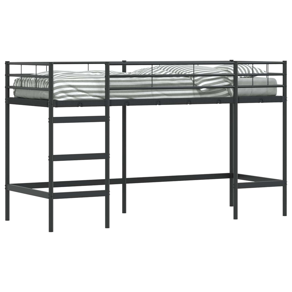 Schwarzes Kinder-Hochbett 99,5x190 cm Stahl
