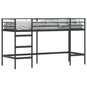 Schwarzes Kinder-Hochbett 99,5x190 cm Stahl