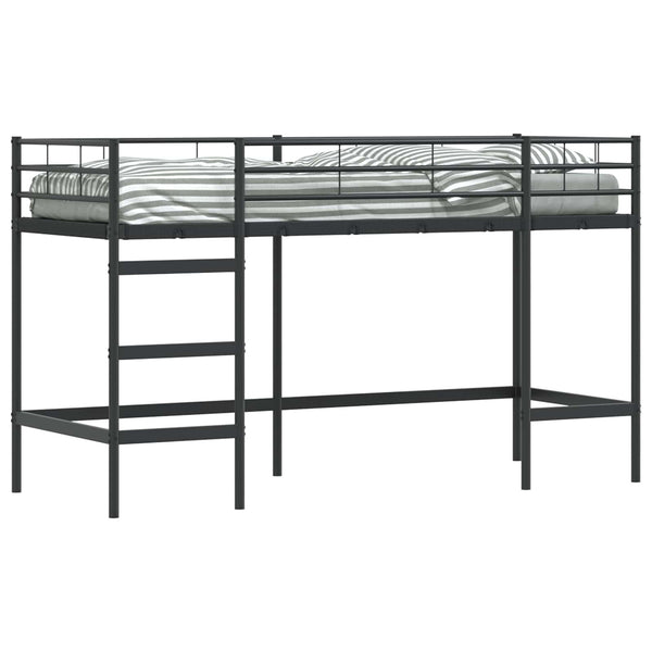 Schwarzes Kinder-Hochbett 99,5x190 cm Stahl
