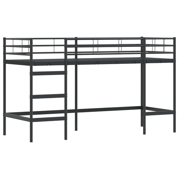 Schwarzes Kinder-Hochbett 99,5x190 cm Stahl