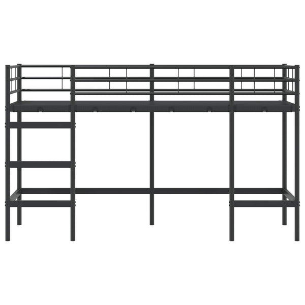 Schwarzes Kinder-Hochbett 99,5x190 cm Stahl