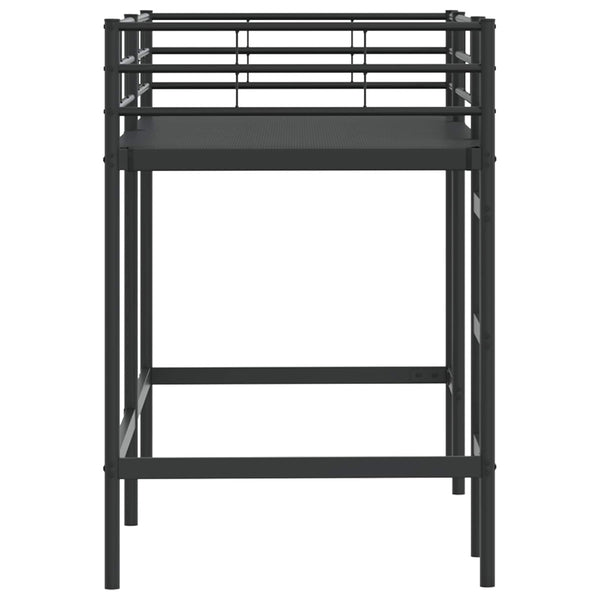 Schwarzes Kinder-Hochbett 99,5x190 cm Stahl