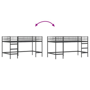 Schwarzes Kinder-Loftbett 99,5x200 cm