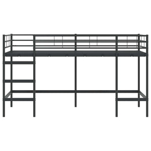 Schwarzes Kinder-Hochbett 107x200 cm Stahl