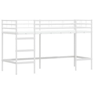 Weißes Kinder-Loftbett 74,5x190 cm
