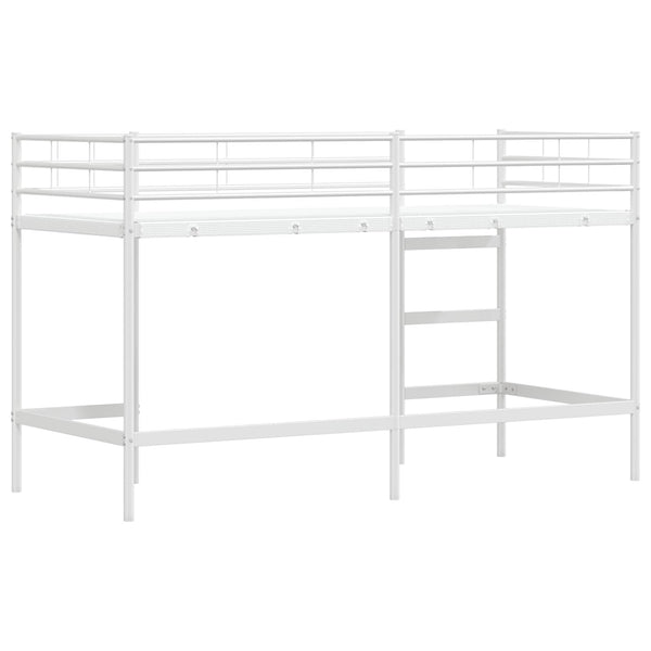 Weißes Kinder-Loftbett 74,5x190 cm