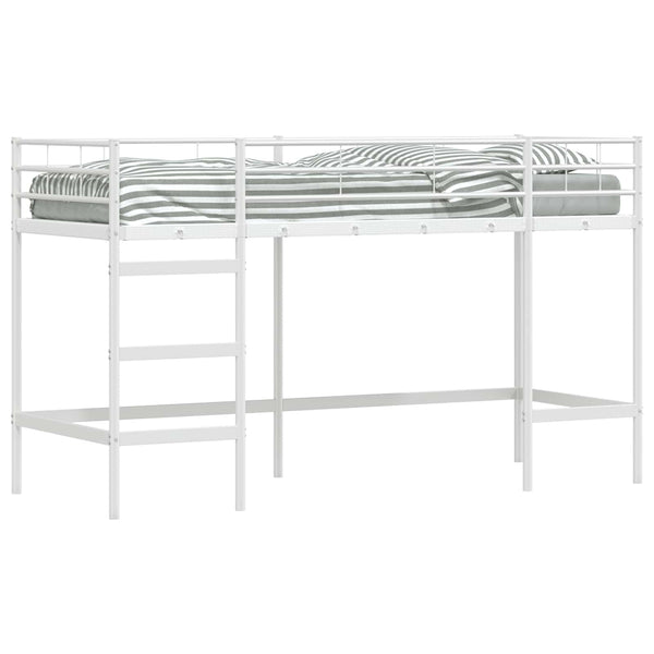 Weißes Kinder-Hochbett 90x190 cm Stahl