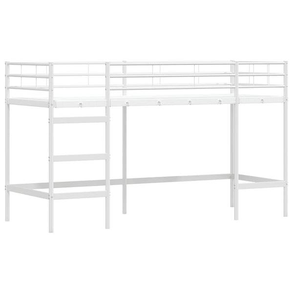 Weißes Kinder-Hochbett 90x190 cm Stahl