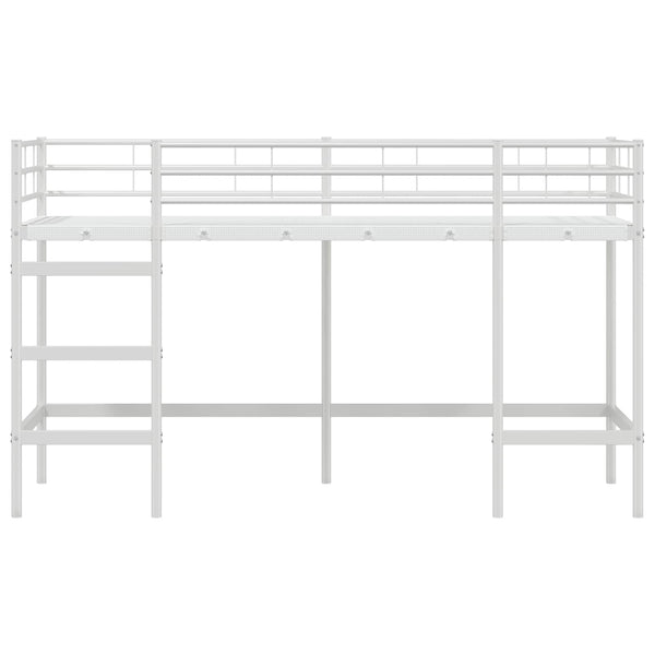 Weißes Kinder-Hochbett 90x190 cm Stahl
