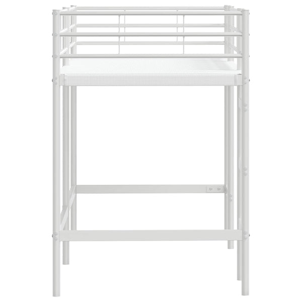 Weißes Kinder-Hochbett 90x190 cm Stahl