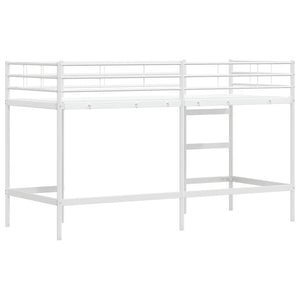 Weißes Kinder-Loftbett 99,5x190 cm