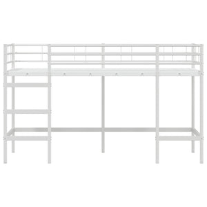Weißes Kinder-Loftbett 99,5x190 cm