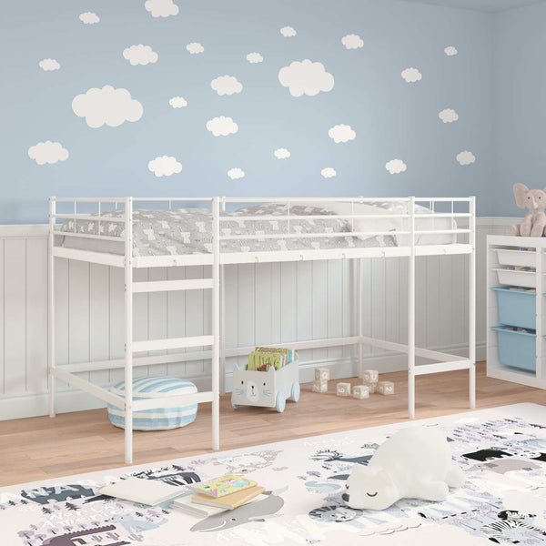 Weißes Kinder-Loftbett 100x200 cm aus Stahl