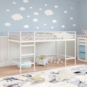 Weißes Kinder-Loftbett 107x200 cm