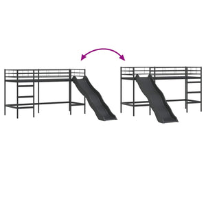 Kinder Hochbett mit Rutsche 75x190 cm