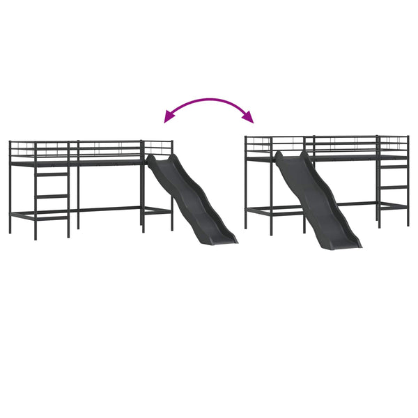 Kinder Hochbett mit Rutsche 90x190 cm