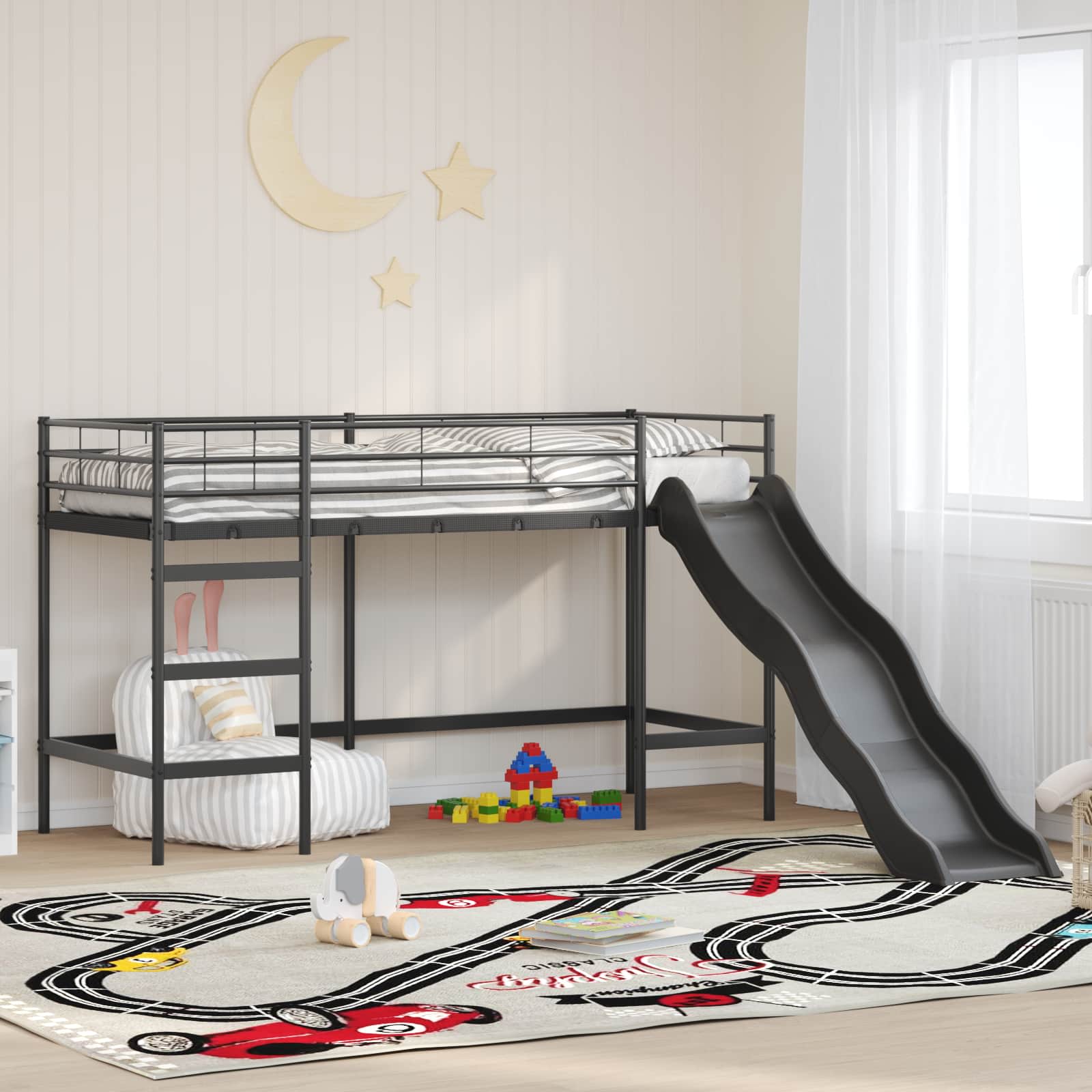 Kinder-Hochbett mit Rutsche 100x190 cm
