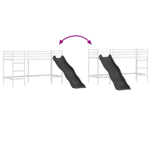 Kinder Hochbett mit Rutsche 75x190 cm