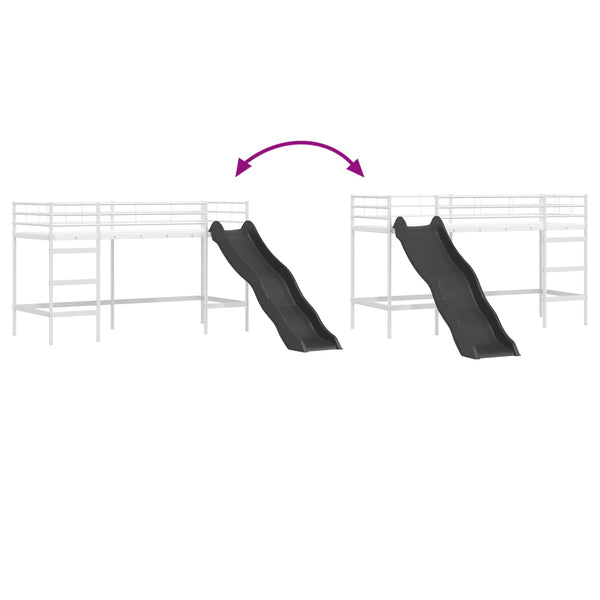 Kinder Hochbett mit Rutsche 90x190 cm
