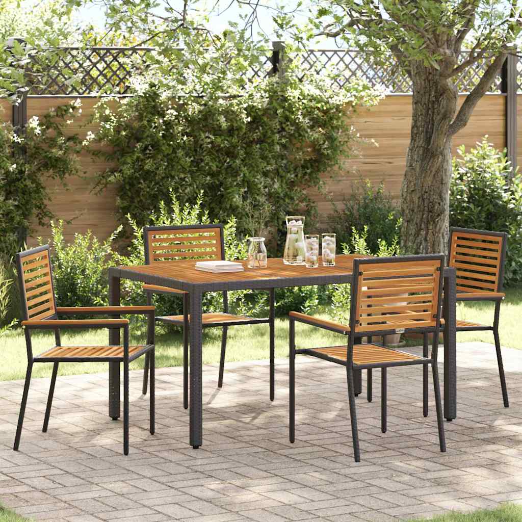 Garten Stapelstühle 4er Set Braun/Schwarz