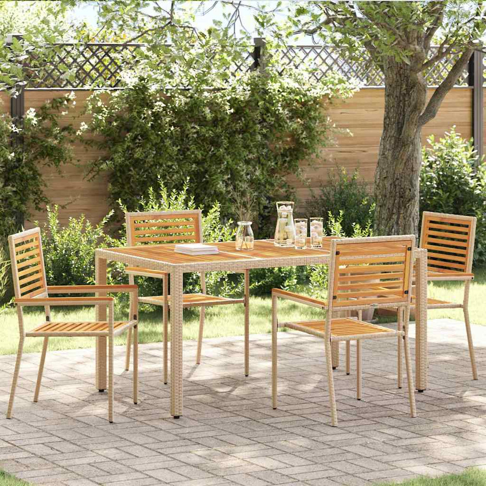 vidaXL Chaises de jardin empilables 4 pcs Marron et beige 54 x 56 x 90 cm