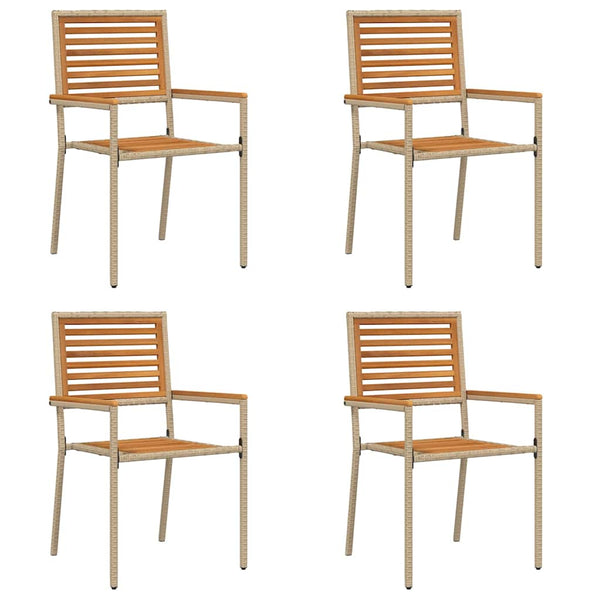 Garten Stapelstühle 4er Set Braun Beige
