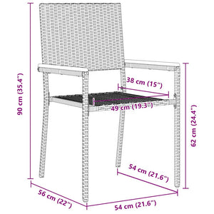 Garten Stapelstühle 4er Set, Schwarz & Braun