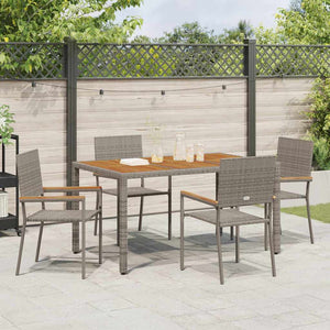 Garten Stapelstühle 4er Set Grau Braun