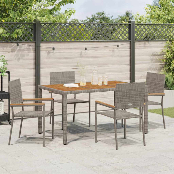 Garten Stapelstühle 4er Set Grau Braun
