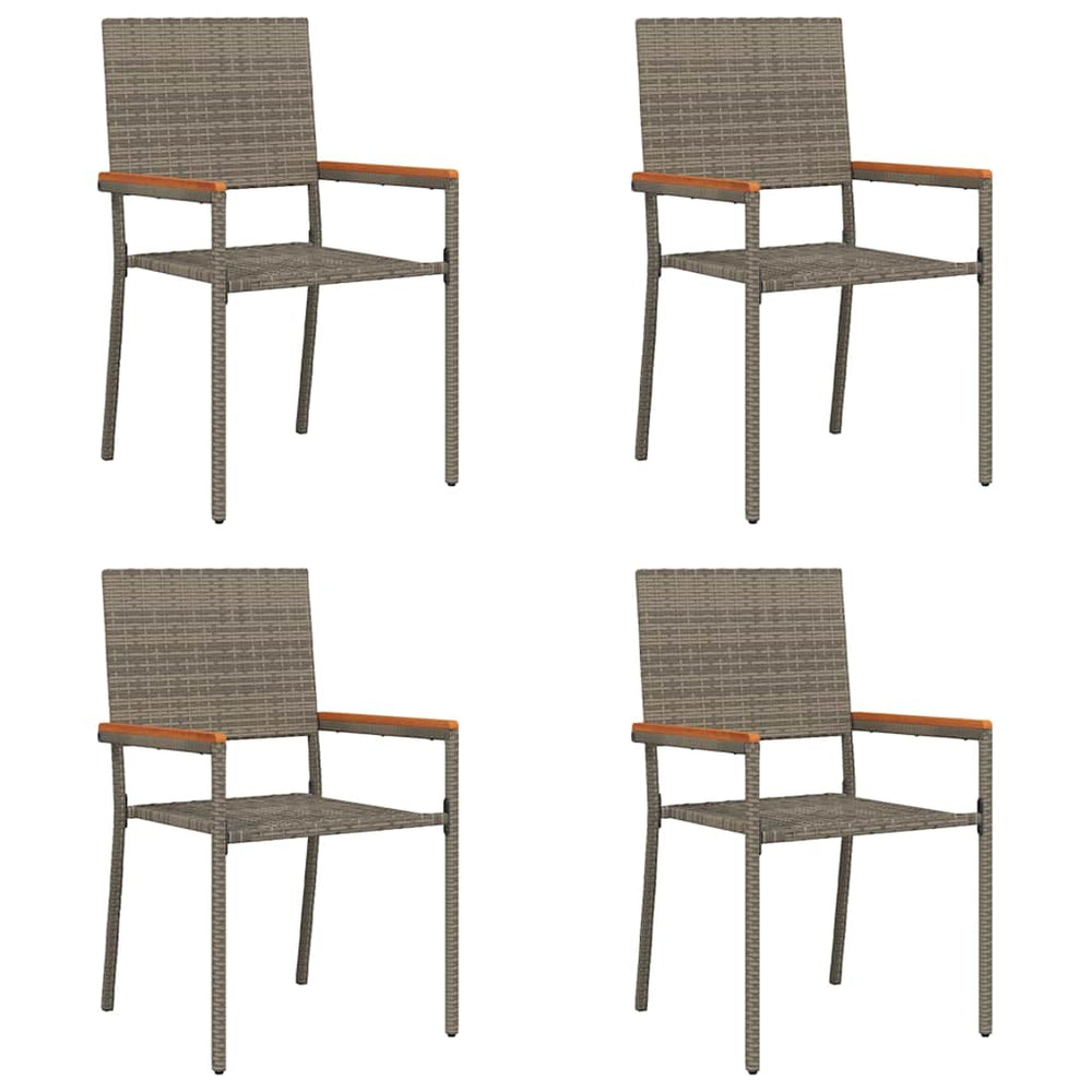 Garten Stapelstühle 4er Set Grau Braun