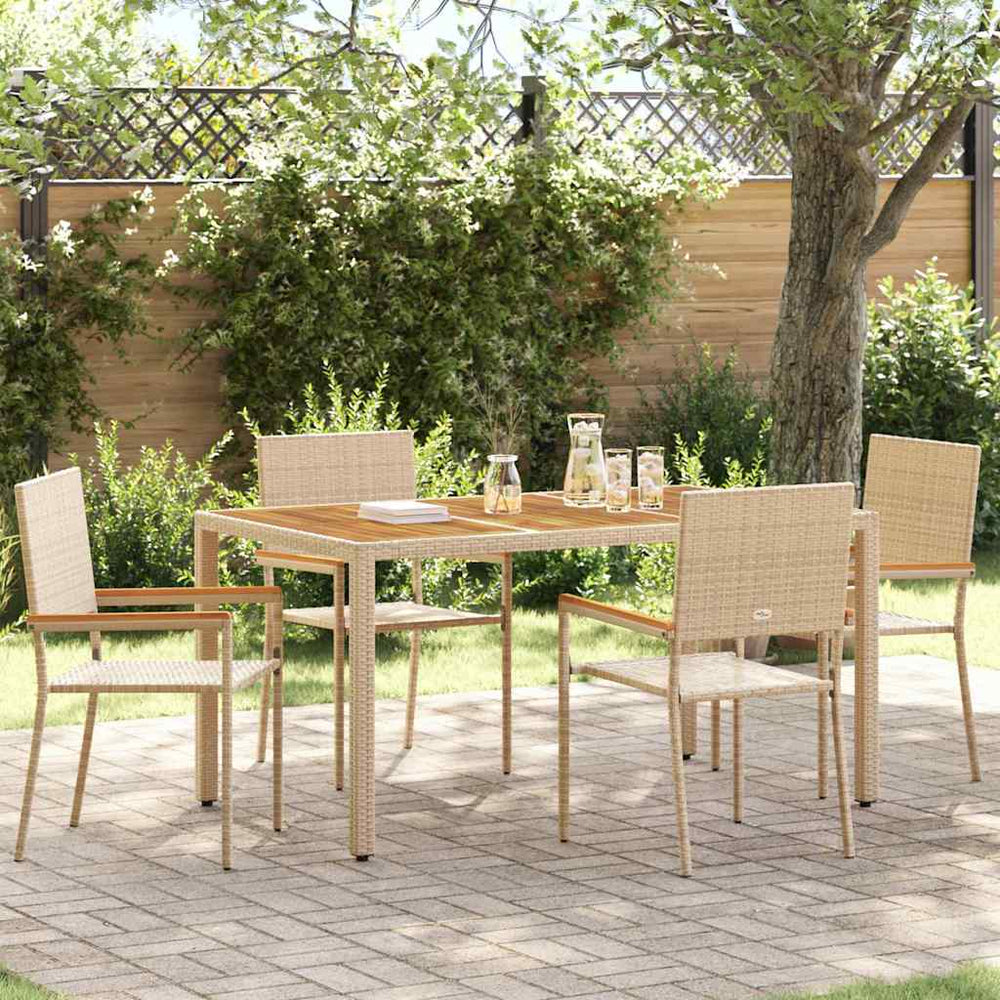 Garten Stapelstühle 4er Set Creme Braun