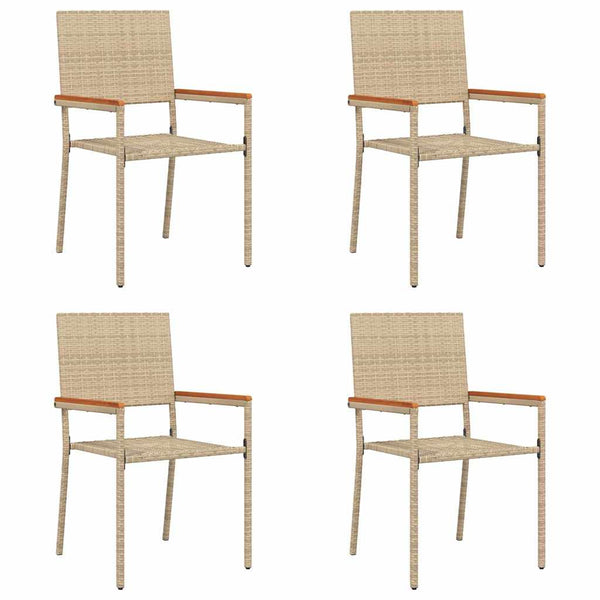 Garten Stapelstühle 4er Set Creme Braun