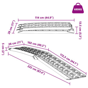 Faltbare Motorradrampe, 2er Set, 340 kg