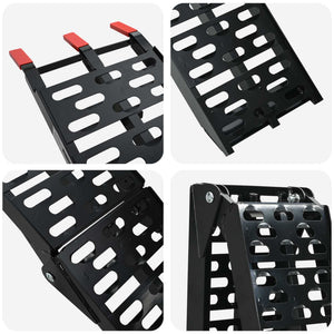 Motorradrampe Klappbar 340 kg Schwarz (2 Stk)